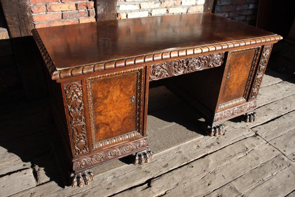 BIBLIOTEKA, BIURKO I FOTEL / LWIE ŁAPY / - 8