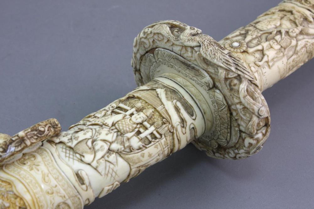 MIECZ WAKIZASHI - KOŚĆ SŁONIOWA, Meiji - 5