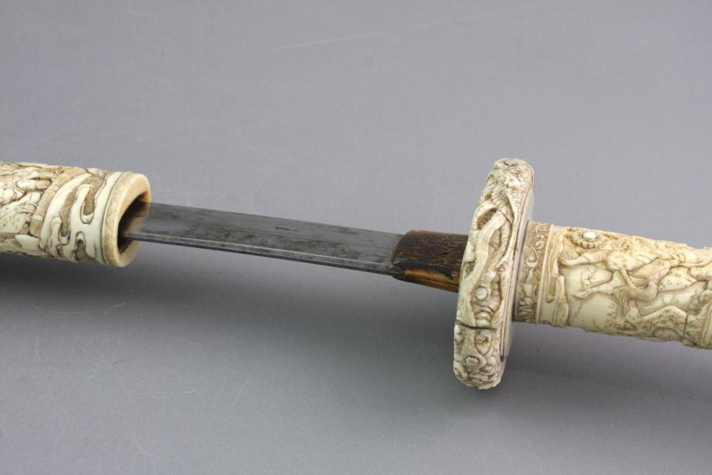 MIECZ WAKIZASHI - KOŚĆ SŁONIOWA, Meiji - 9