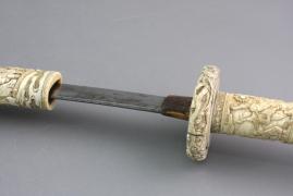 MIECZ WAKIZASHI - KOŚĆ SŁONIOWA, Meiji - zdjęcie 10