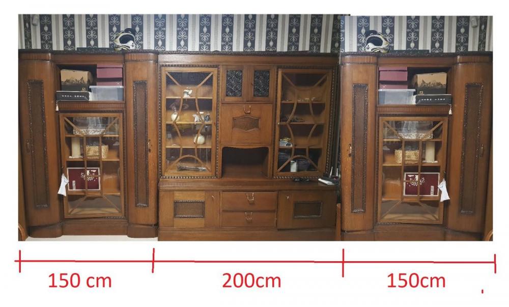 DUŻY SECESYJNY KOMPLET GABINETOWY - 1