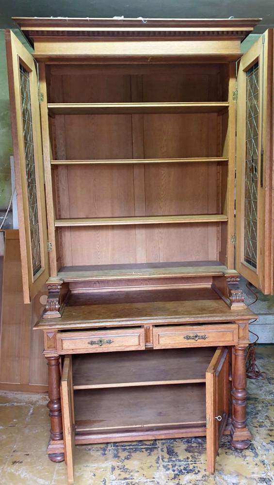 BIBLIOTECZKA EKLEKTYCZNA / KREDENS - DĄB / NIEMCY / - 1