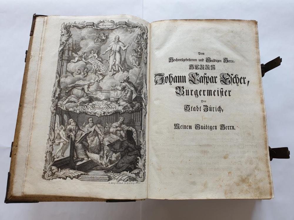 MONUMENTALNA BIBLIA ILUSTROWANA 1755-1756 r. – STARODRUK WAGI 10 kg - 9