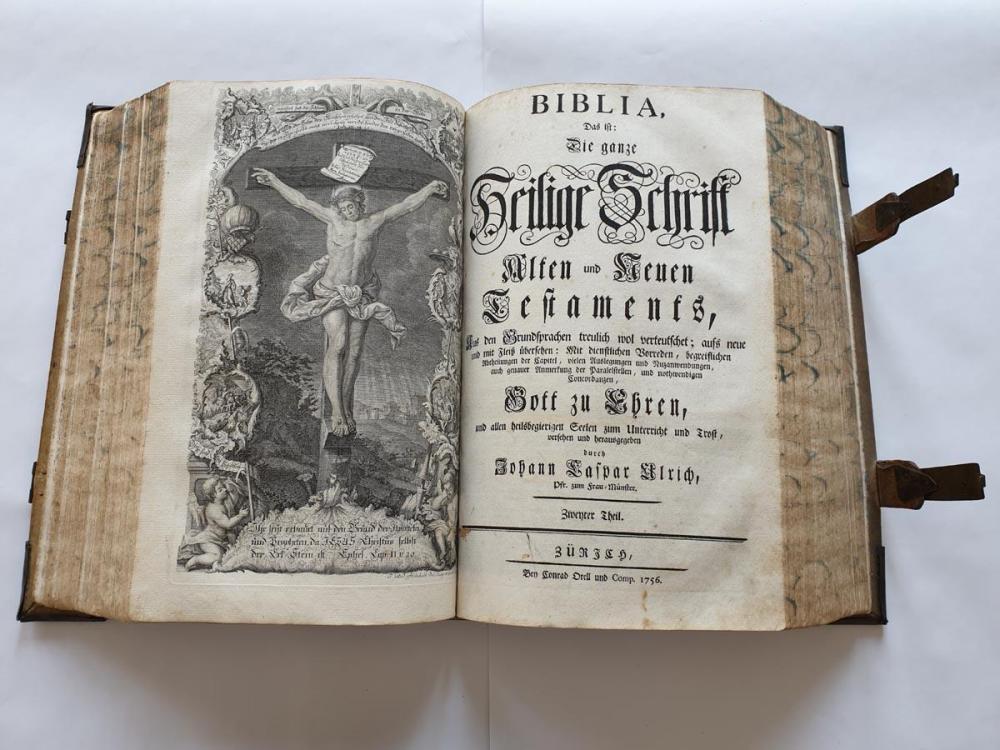 MONUMENTALNA BIBLIA ILUSTROWANA 1755-1756 r. – STARODRUK WAGI 10 kg - 13