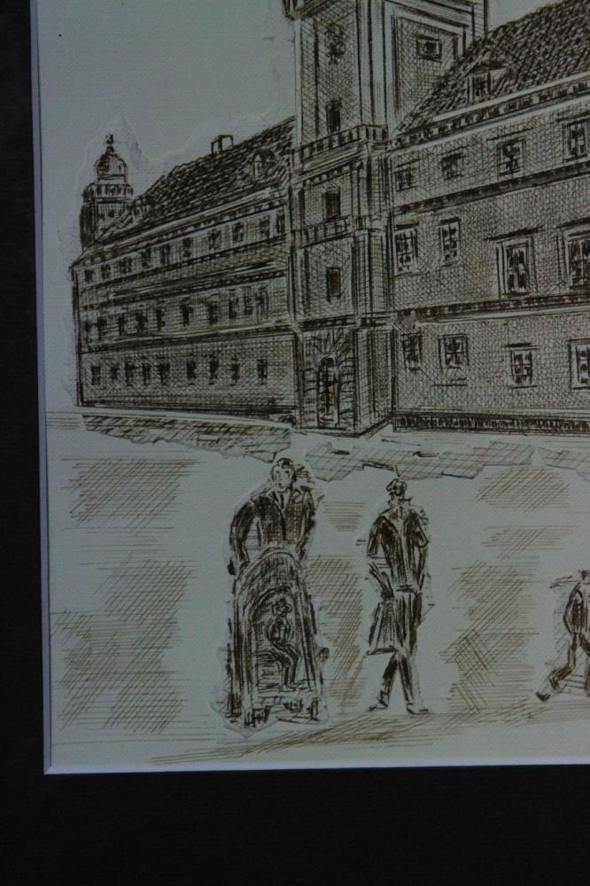 GRAFIKA / RYSUNEK - ZAMEK W WARSZAWIE - RYSZARD PODPORSKI - 2