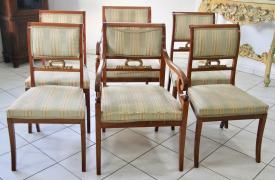 KOMPLET 6 KRZESEŁ EMPIR / BIEDERMEIER  - zdjęcie 1