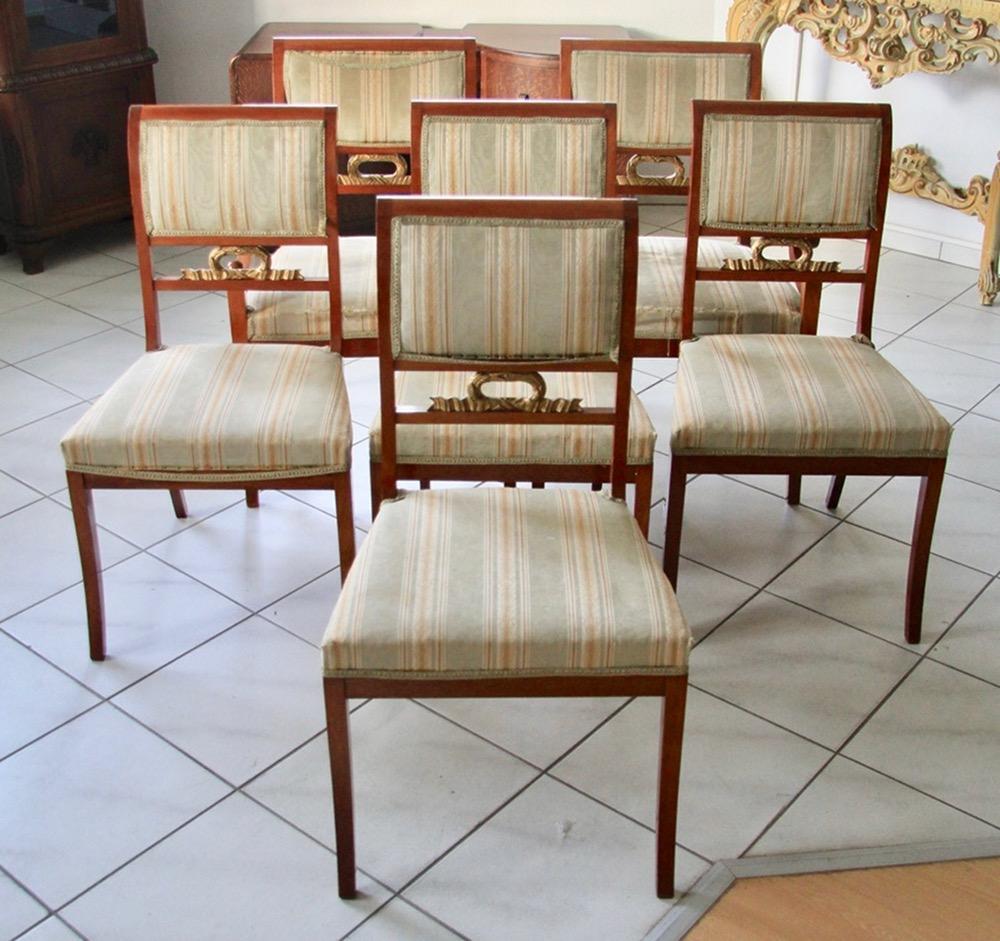 KOMPLET 6 KRZESEŁ EMPIR / BIEDERMEIER  - 1
