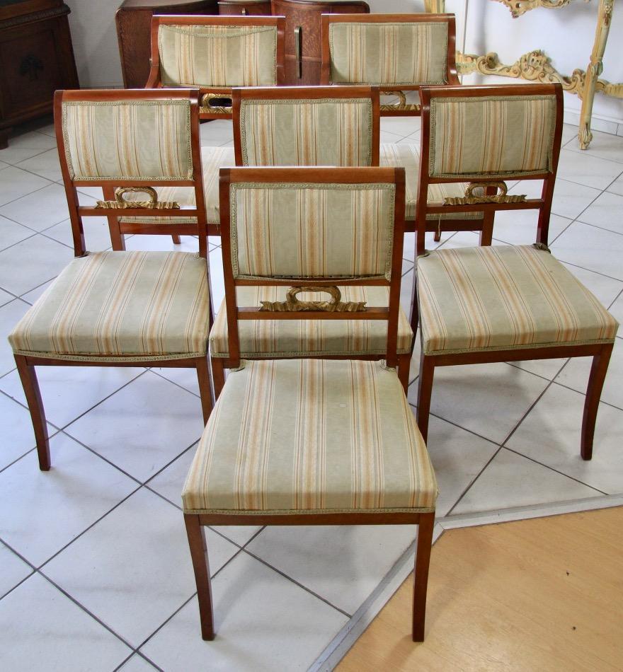 KOMPLET 6 KRZESEŁ EMPIR / BIEDERMEIER  - 3