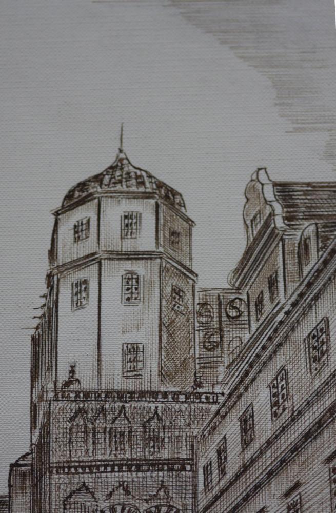 GRAFIKA / RYSUNEK ZAMEK W SZCZECINIE WSPÓŁCZEŚNIE - RYSZARD PODPORSKI  - 1