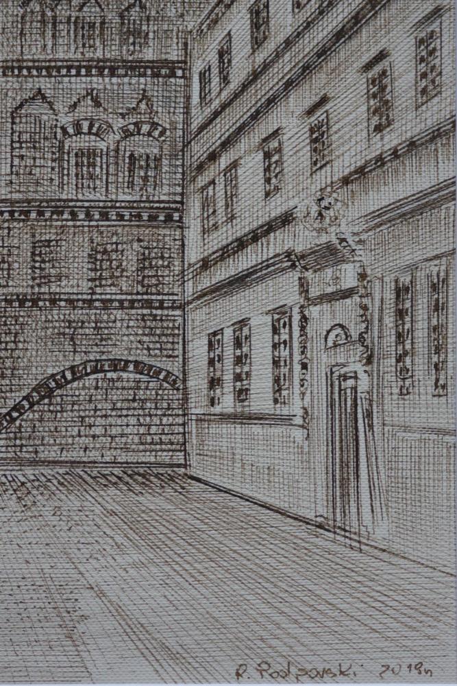 GRAFIKA / RYSUNEK ZAMEK W SZCZECINIE WSPÓŁCZEŚNIE - RYSZARD PODPORSKI  - 2
