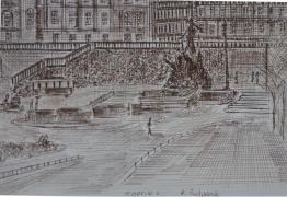GRAFIKA / RYSUNEK -  (czerwony)RATUSZ SZCZECIN - RYSZARD PODPORSKI - zdjęcie 5