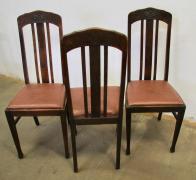 KOMPLET 3 KRZESEŁ DĘBOWYCH - PRZEŁ XIX I XX W. - zdjęcie 1