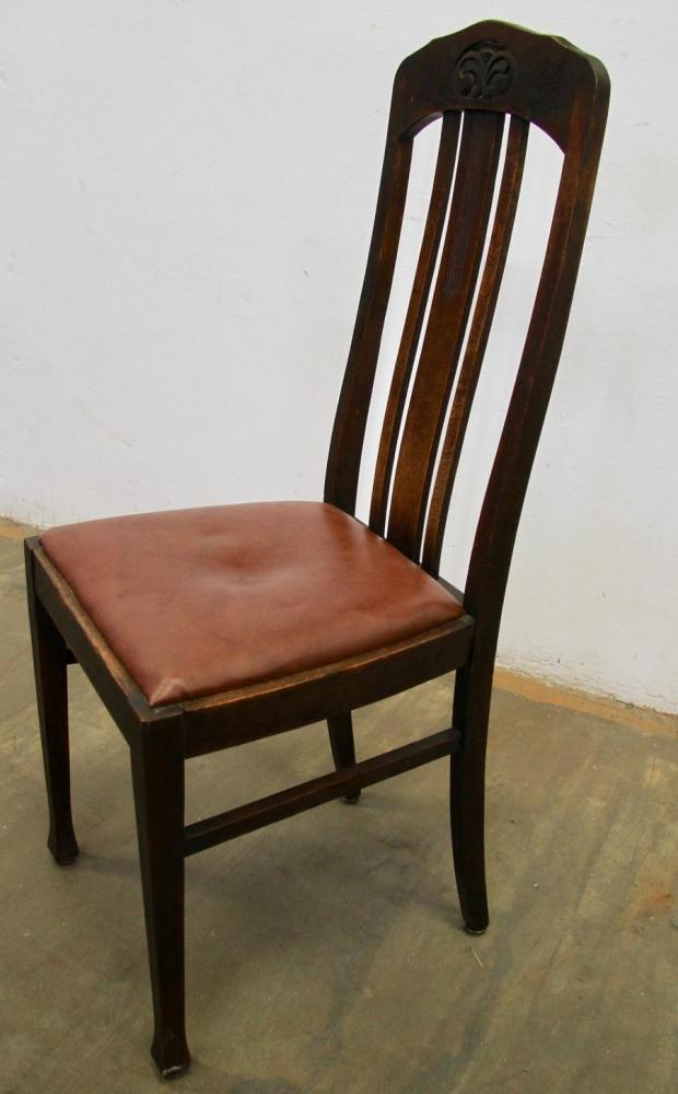 KOMPLET 3 KRZESEŁ DĘBOWYCH - PRZEŁ XIX I XX W. - 3