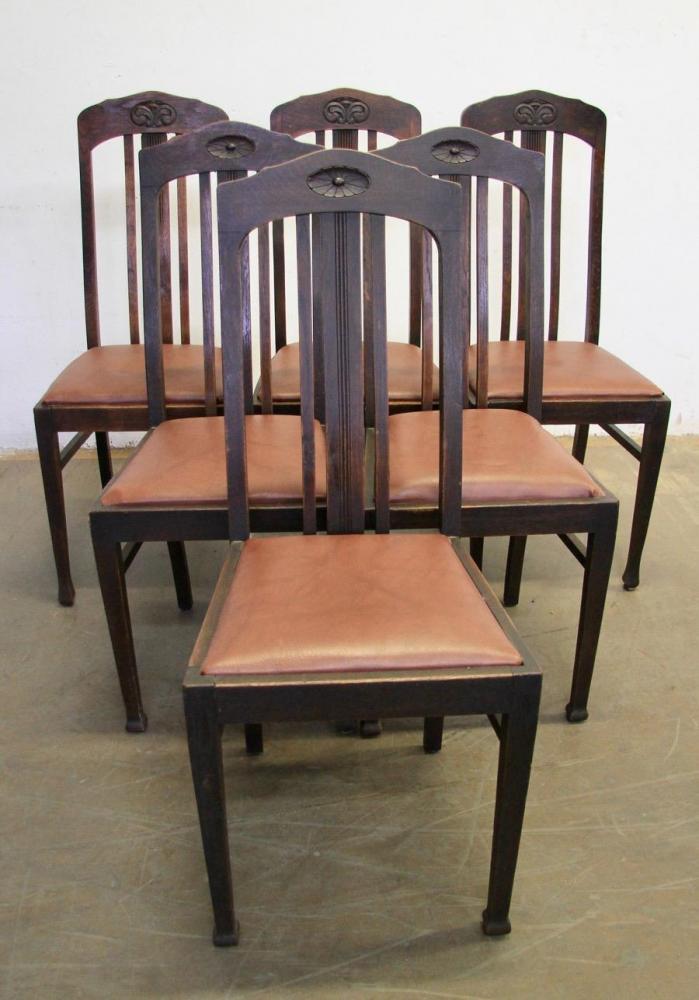 KOMPLET 3 KRZESEŁ DĘBOWYCH - PRZEŁ XIX I XX W. - 9