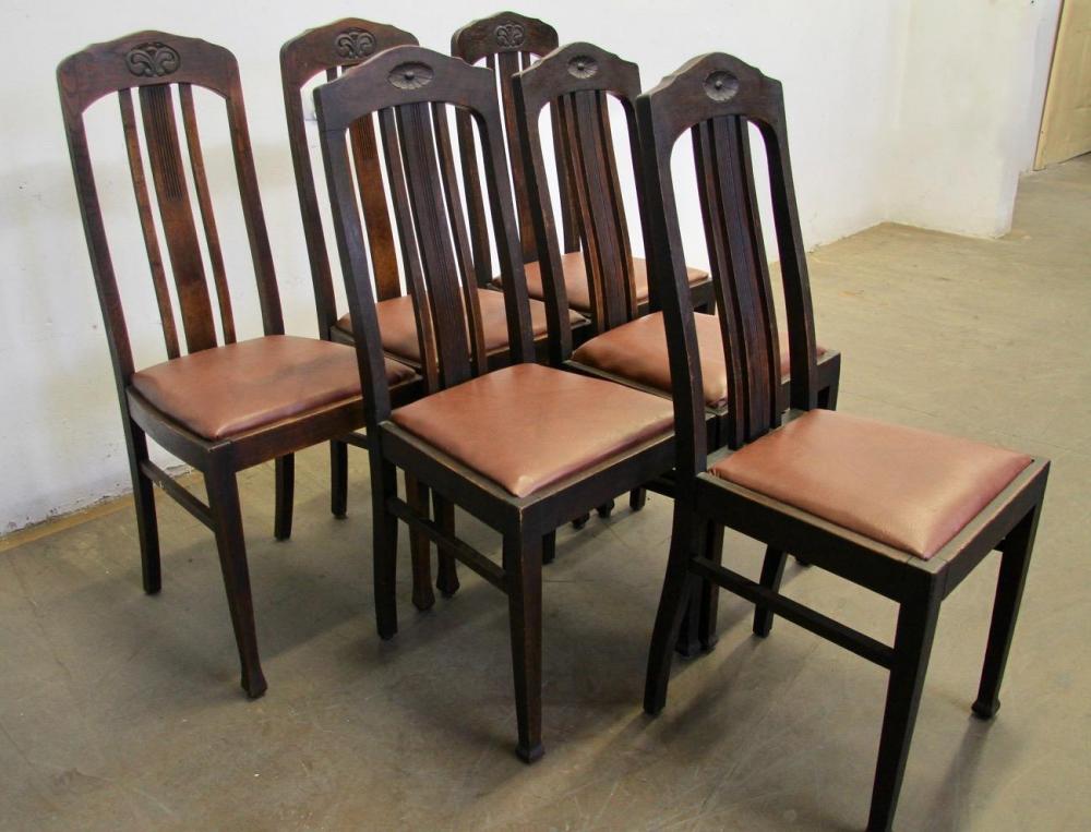 KOMPLET 3 KRZESEŁ DĘBOWYCH - PRZEŁ XIX I XX W. - 10