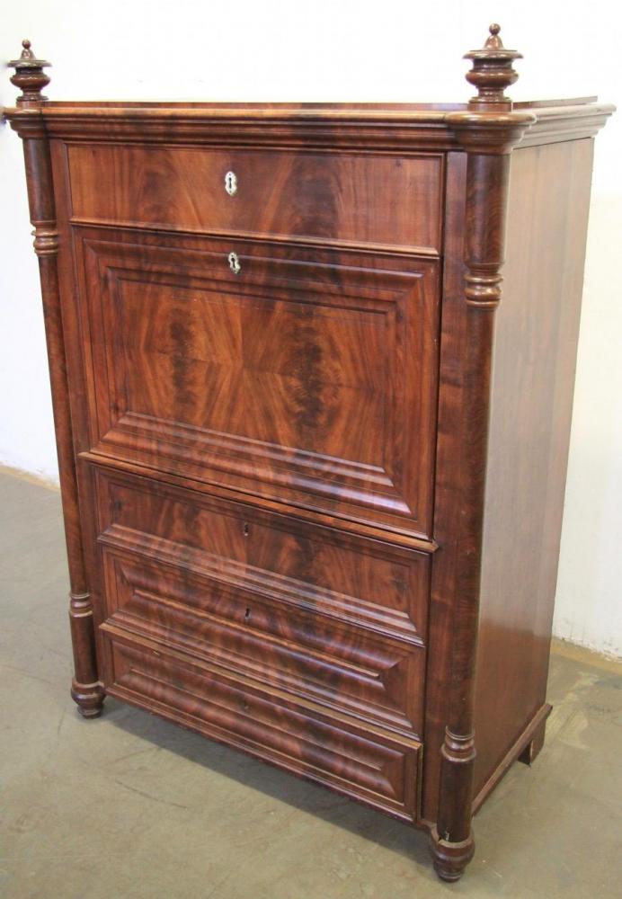 PRZEPIĘKNY MAHONIOWY SEKRETARZYK Z II POŁ. XIX W - 2 PRZEPIĘKNY MAHONIOWY SEKRETARZYK Z II POŁ. XIX W - 2