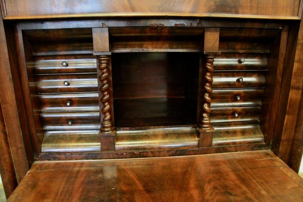 PRZEPIĘKNY MAHONIOWY SEKRETARZYK Z II POŁ. XIX W - 13 PRZEPIĘKNY MAHONIOWY SEKRETARZYK Z II POŁ. XIX W - 13