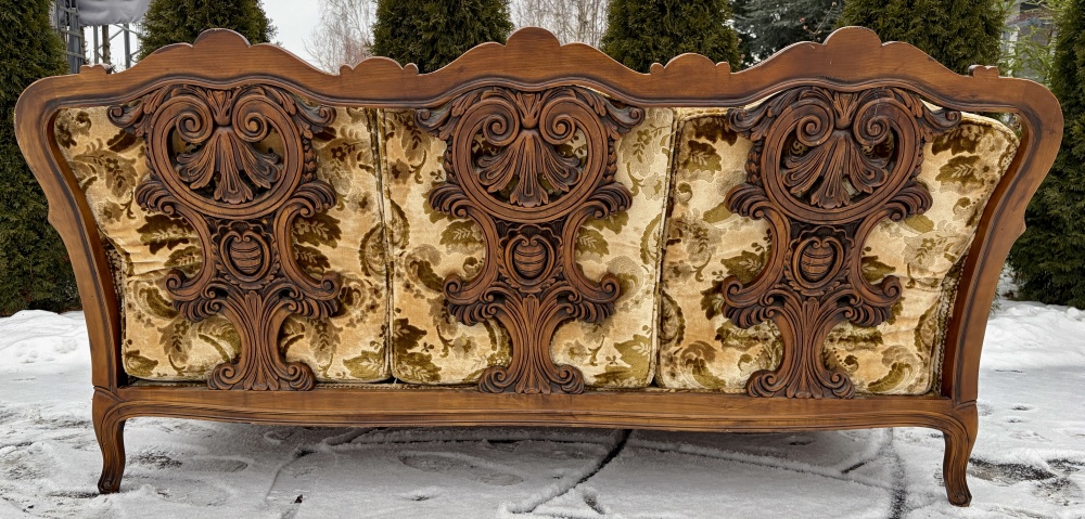 Komplet wypoczynkowy w stylu chippendale sofa +2 fotele