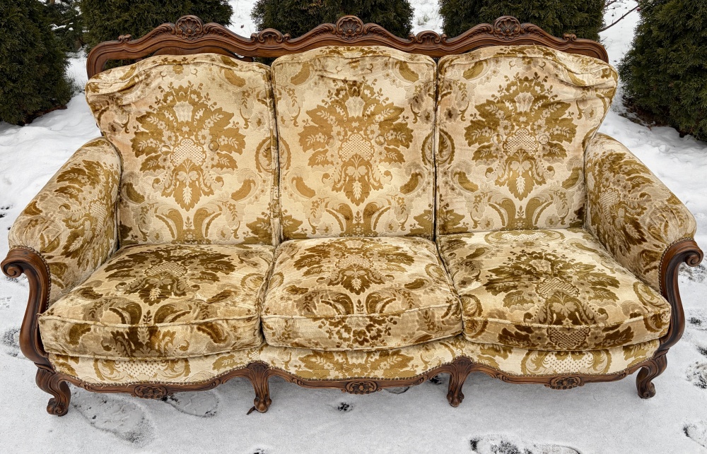 Komplet wypoczynkowy w stylu chippendale sofa +2 fotele - 7
