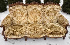 Komplet wypoczynkowy w stylu chippendale sofa +2 fotele - zdjęcie 8