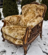 Komplet wypoczynkowy w stylu chippendale sofa +2 fotele - zdjęcie 12