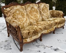 Komplet wypoczynkowy w stylu chippendale sofa +2 fotele - zdjęcie 13