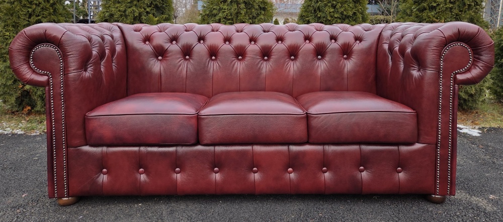 Komplet Wypoczynkowy Chesterfield Clasic 3 2 1 skóra - 1