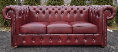 Komplet Wypoczynkowy Chesterfield Clasic 3 2 1 skóra - zdjęcie 2