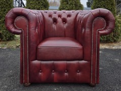 Komplet Wypoczynkowy Chesterfield Clasic 3 2 1 skóra - zdjęcie 4