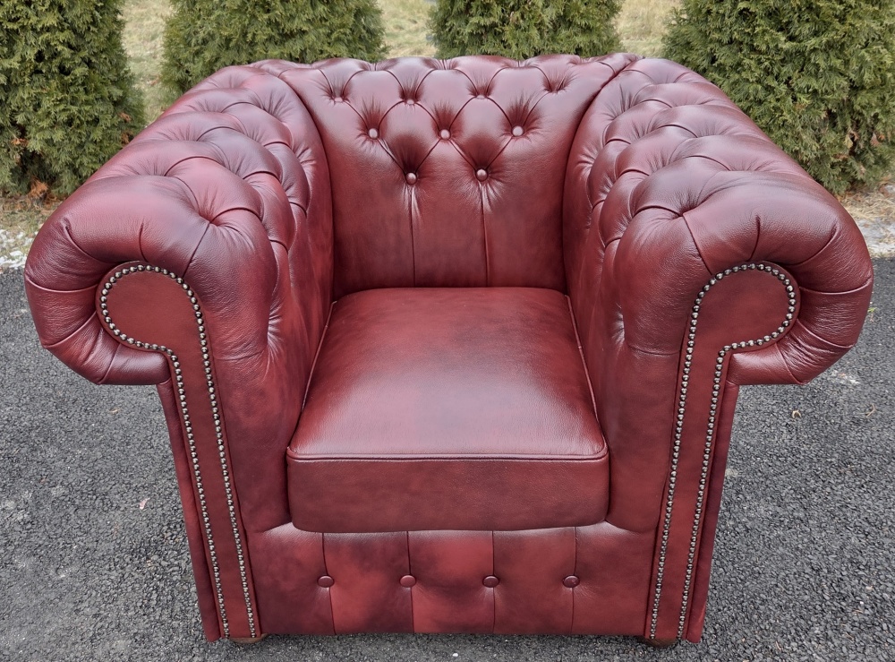 Komplet Wypoczynkowy Chesterfield Clasic 3 2 1 skóra - 5
