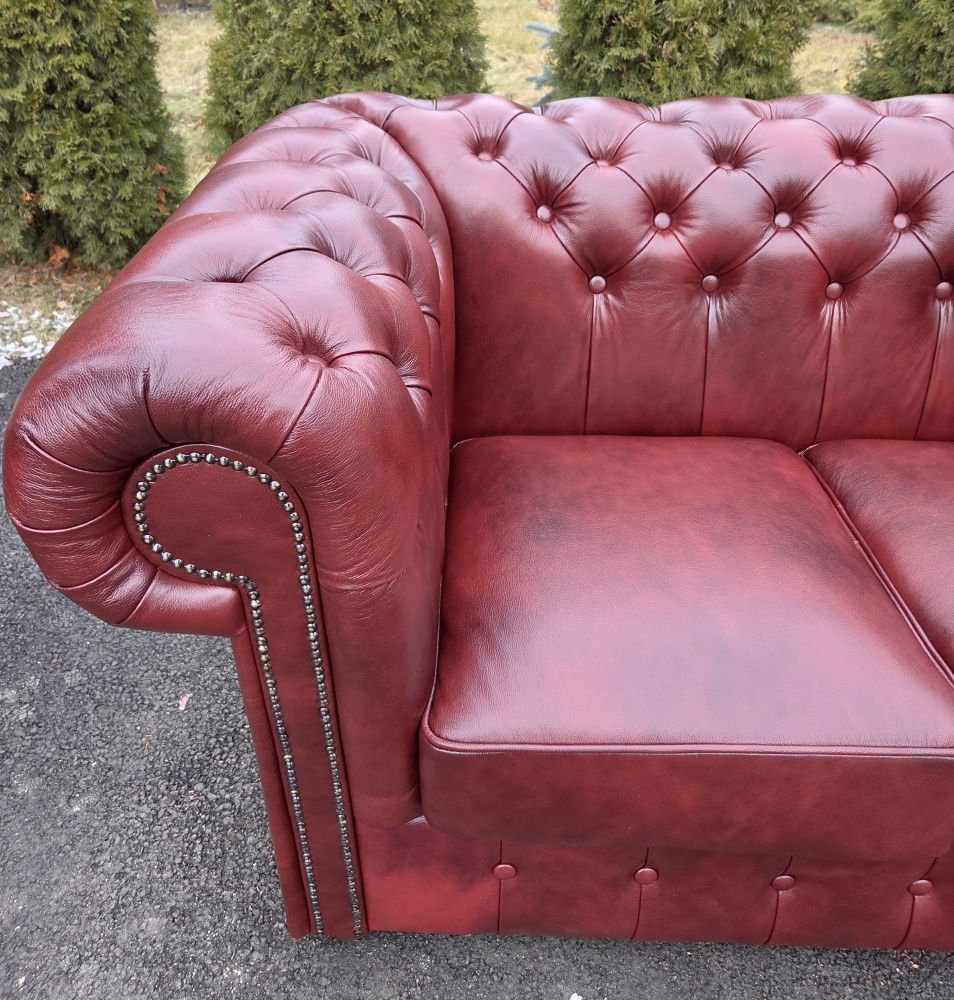 Komplet Wypoczynkowy Chesterfield Clasic 3 2 1 skóra - 10