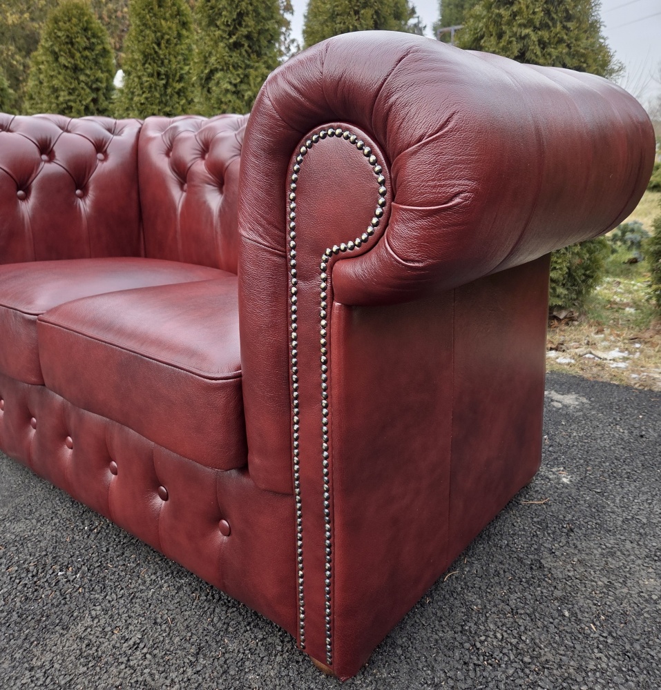 Komplet Wypoczynkowy Chesterfield Clasic 3 2 1 skóra - 11