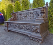 Niepowtarzalna ławka neorenesans / historyzm - zdjęcie 3